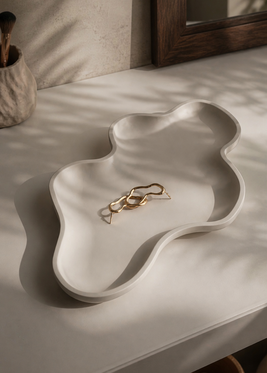 Sienna Sculptural Decorative Tray | Neutral Home Decor