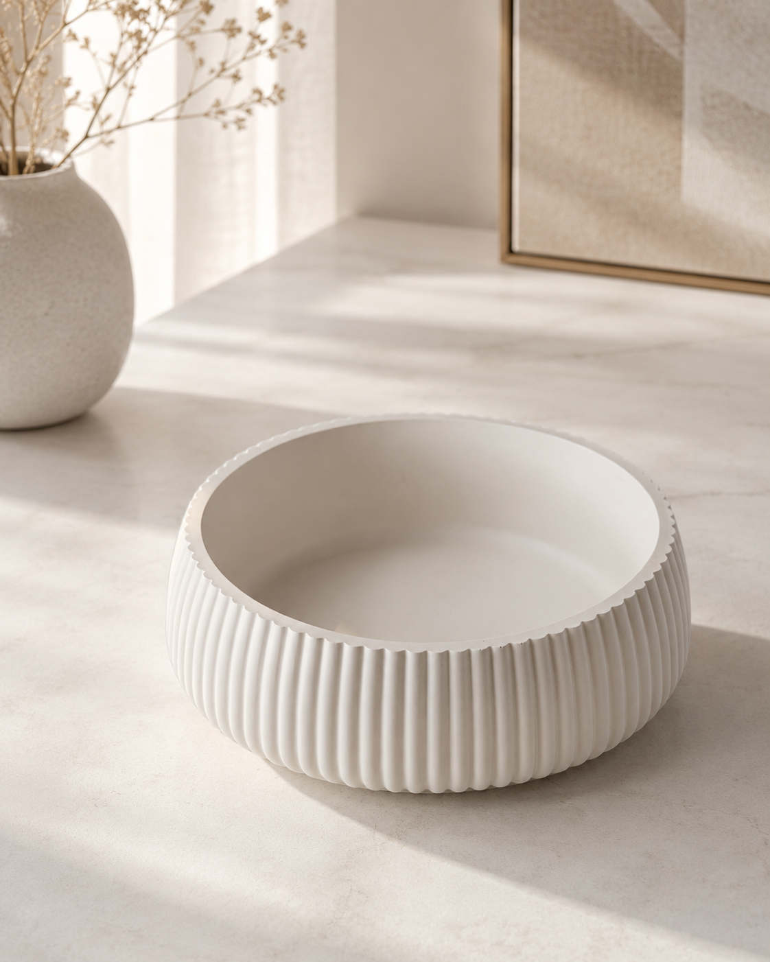 Ribbed Decorative Bowl | Modern Neutral Home Decor