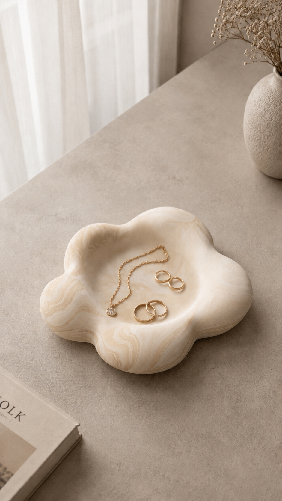 Flower Jewellery Dish | Neutral Home Decor Gift