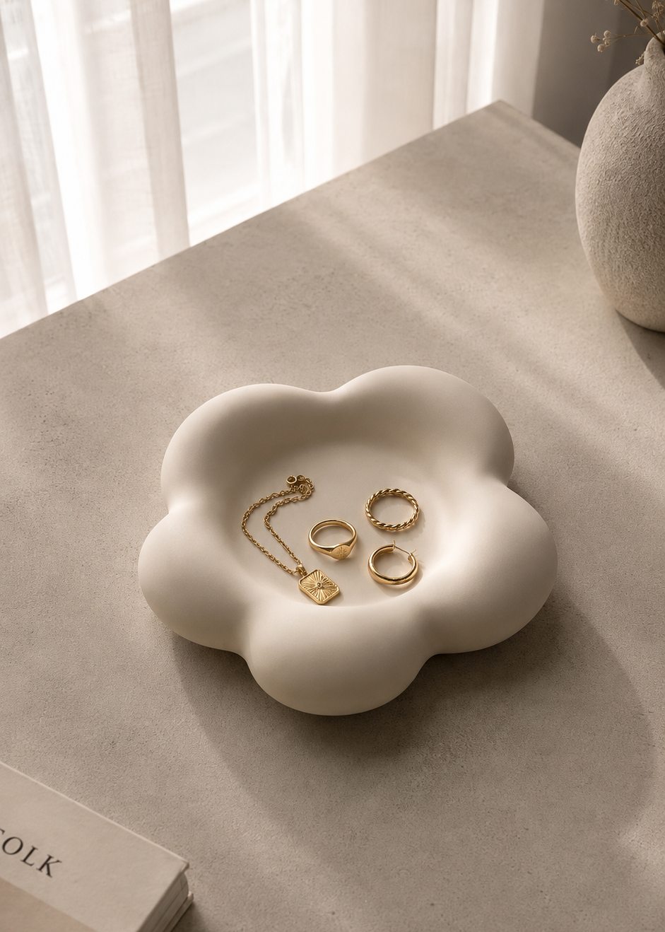 Flower Jewellery Dish | Neutral Home Decor Gift