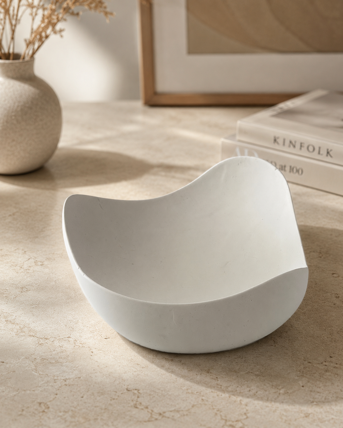 Luxe Sculptural Decorative Bowl | Neutral Home Decor