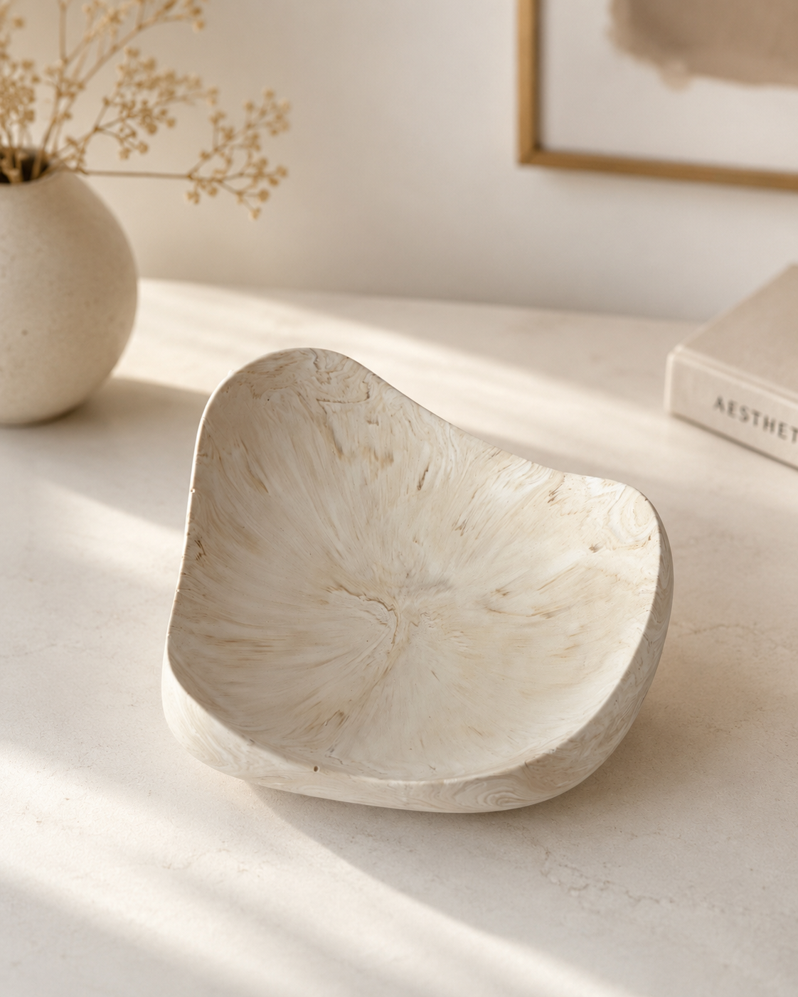 Luxe Sculptural Decorative Bowl | Neutral Home Decor
