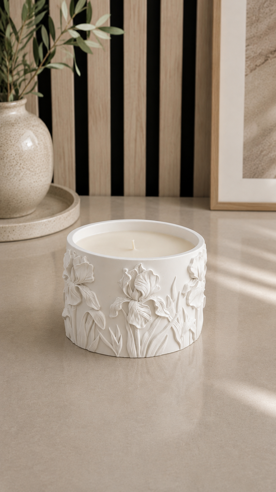 Iris Floral Candle | Sculptural Botanical Home Decor