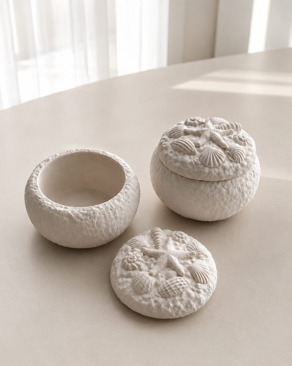 Seashell Storage Pot | Neutral Home Decor