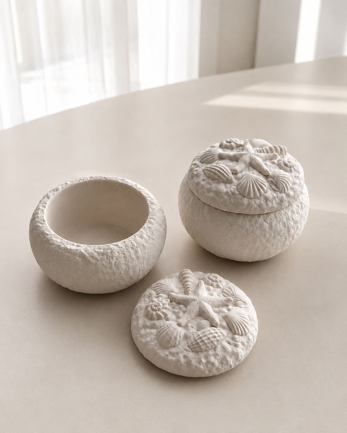 Seashell Storage Pot | Neutral Home Decor