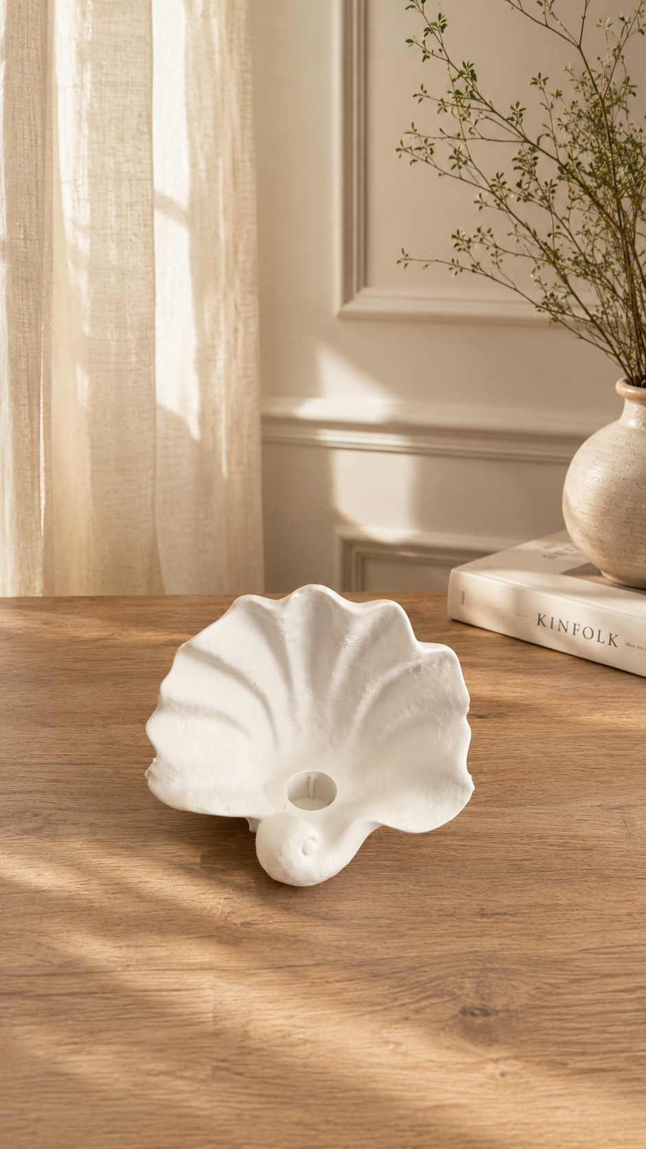 Seashell Candle Holder | Neutral Home Decor