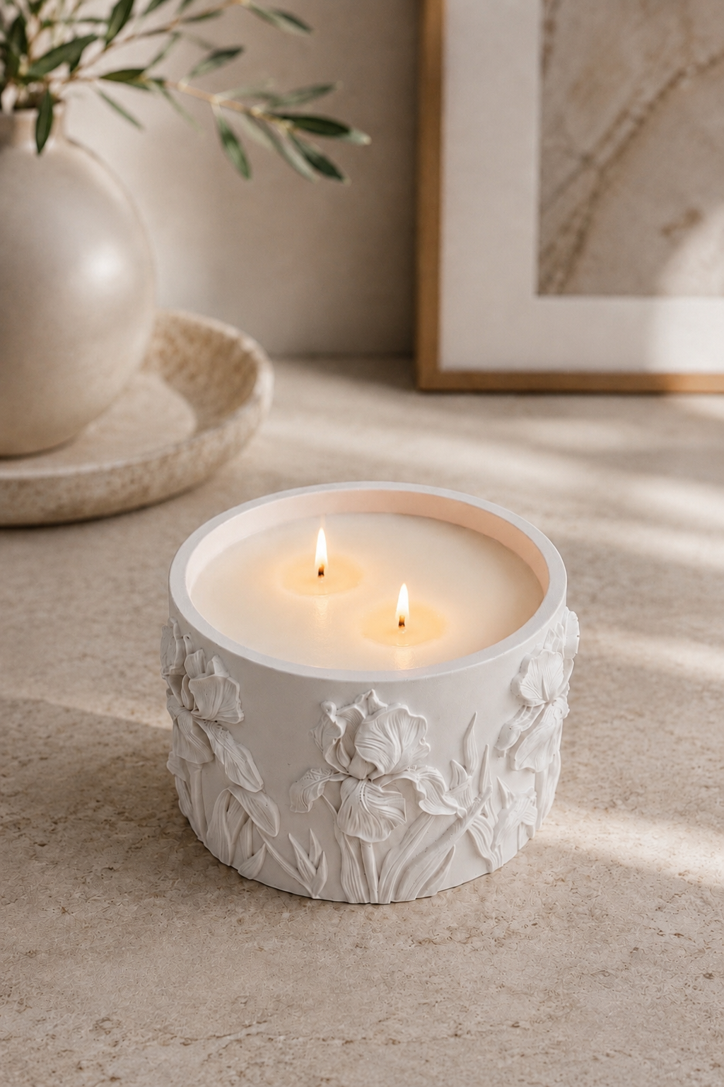 Iris Floral Candle | Sculptural Botanical Home Decor