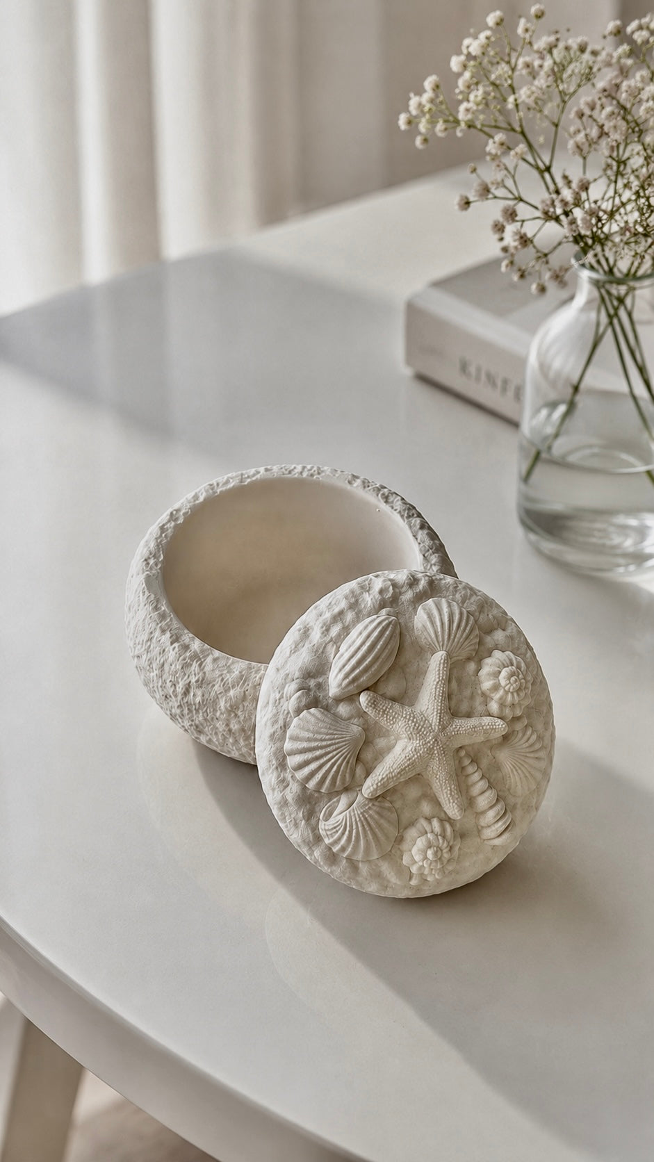 Seashell Storage Pot | Neutral Home Decor