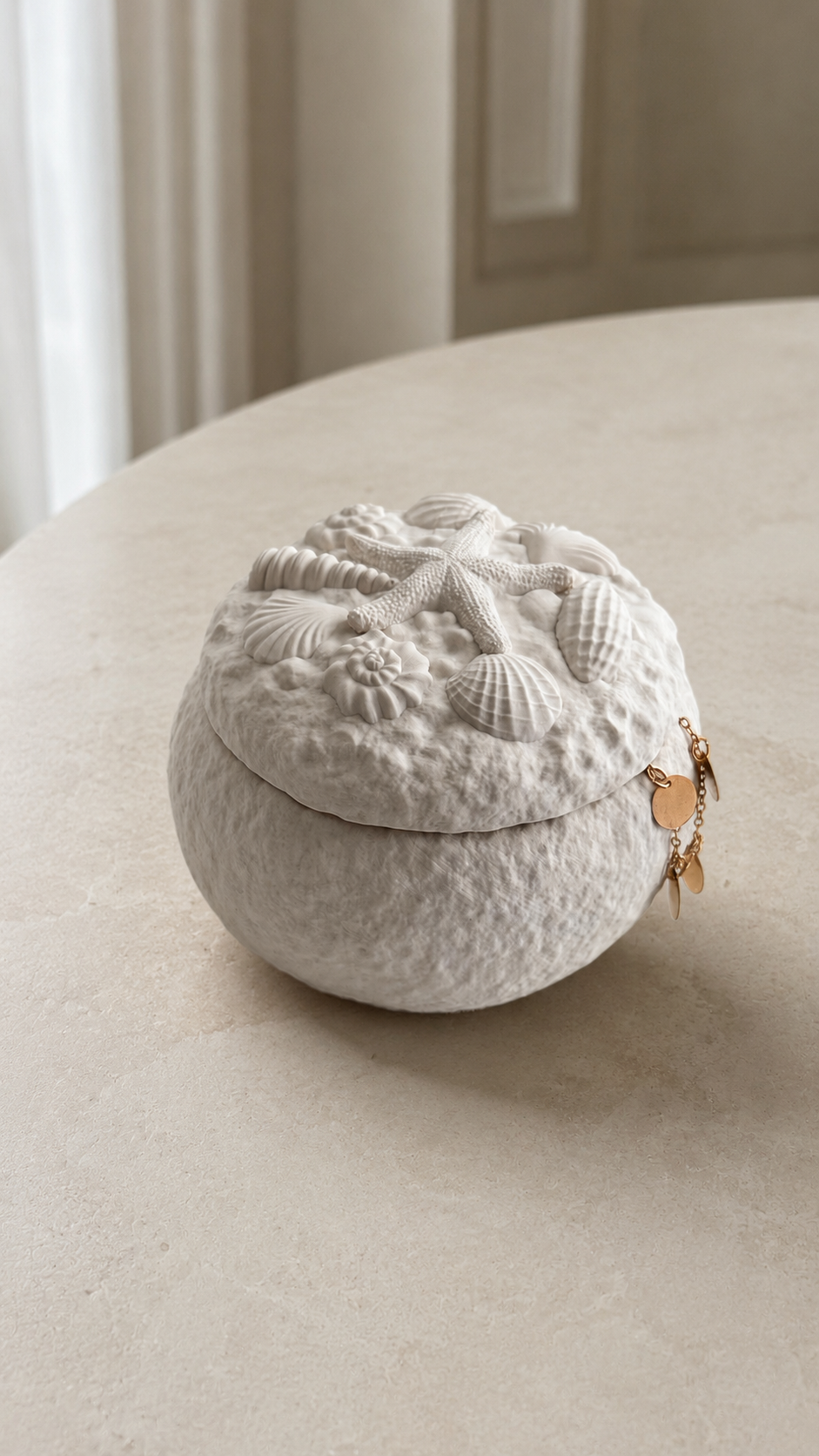 Seashell Storage Pot | Neutral Home Decor