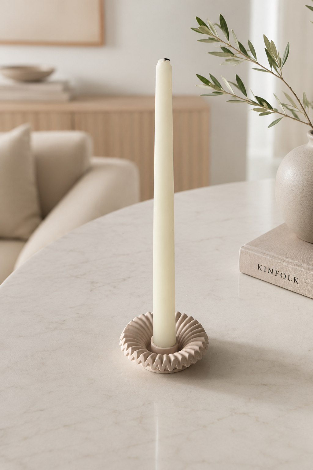 Ribbed Decorative Tray | Neutral Home Decor