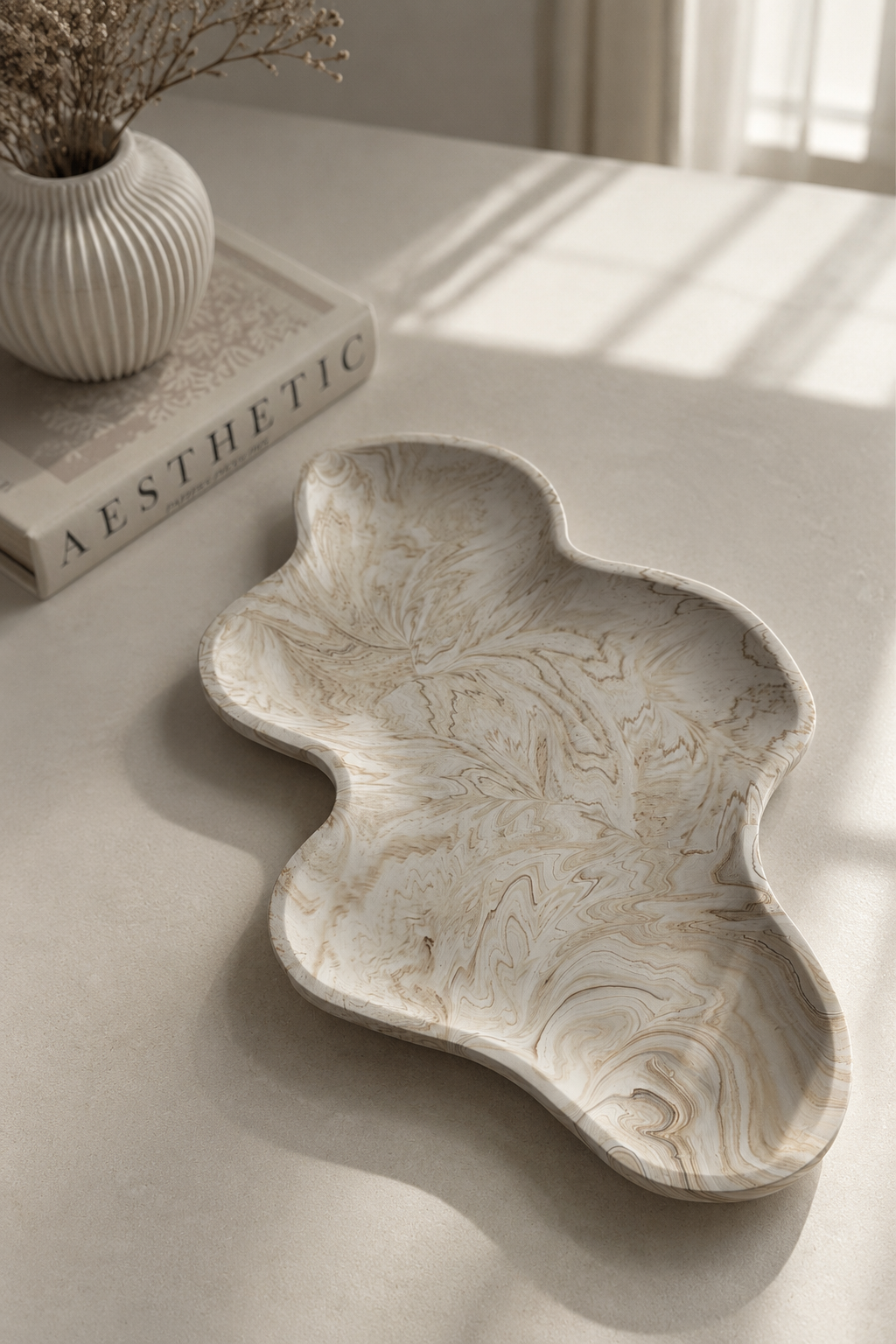 Sienna Sculptural Decorative Tray | Neutral Home Decor