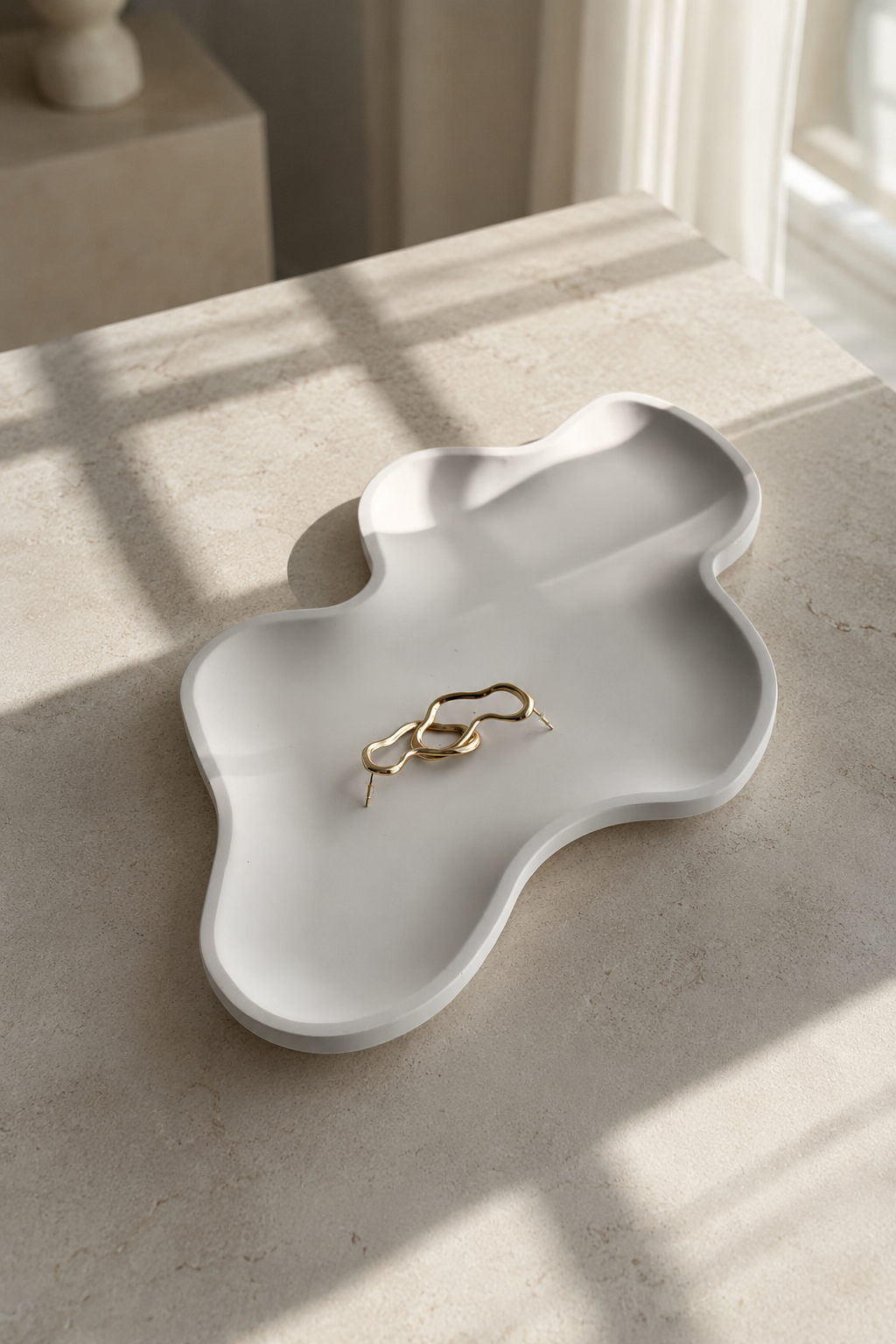 Sienna Sculptural Decorative Tray | Neutral Home Decor