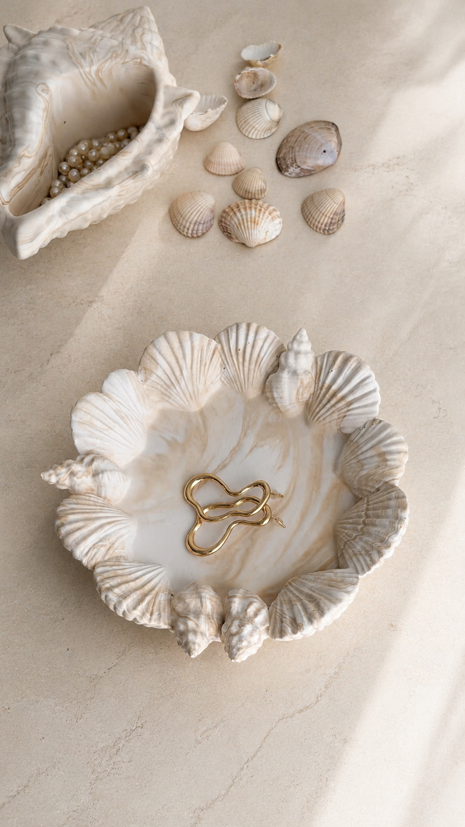 Shell Decorative Bowl | Coastal Neutral Home Decor Dish