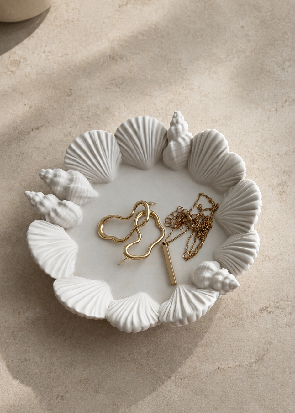 Shell Decorative Bowl | Coastal Neutral Home Decor Dish