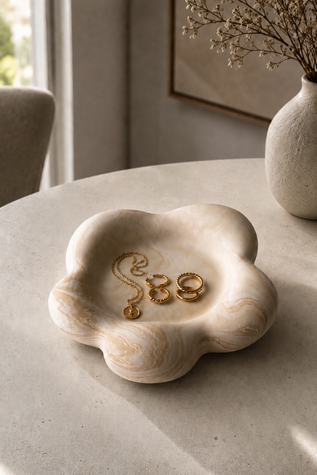 Flower Jewellery Dish | Neutral Home Decor Gift