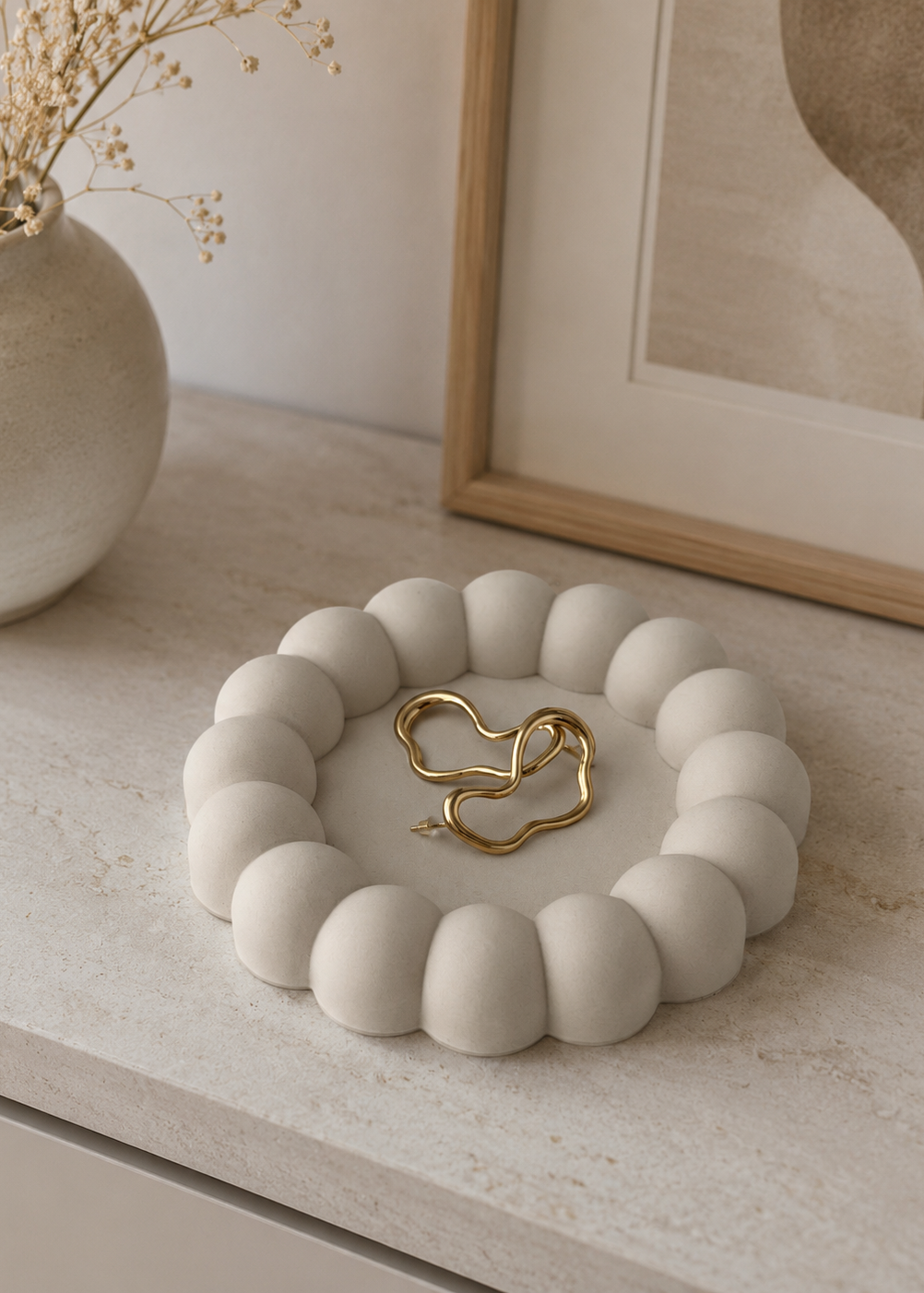 Nola Bubble Tray | Jewellery Dish & Trinket Tray | Neutral Home Decor