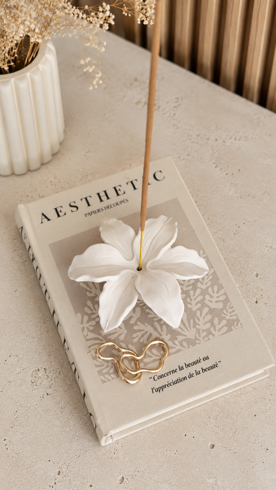 Fleur Lily Flower Incense Holder | Neutral Home Decor