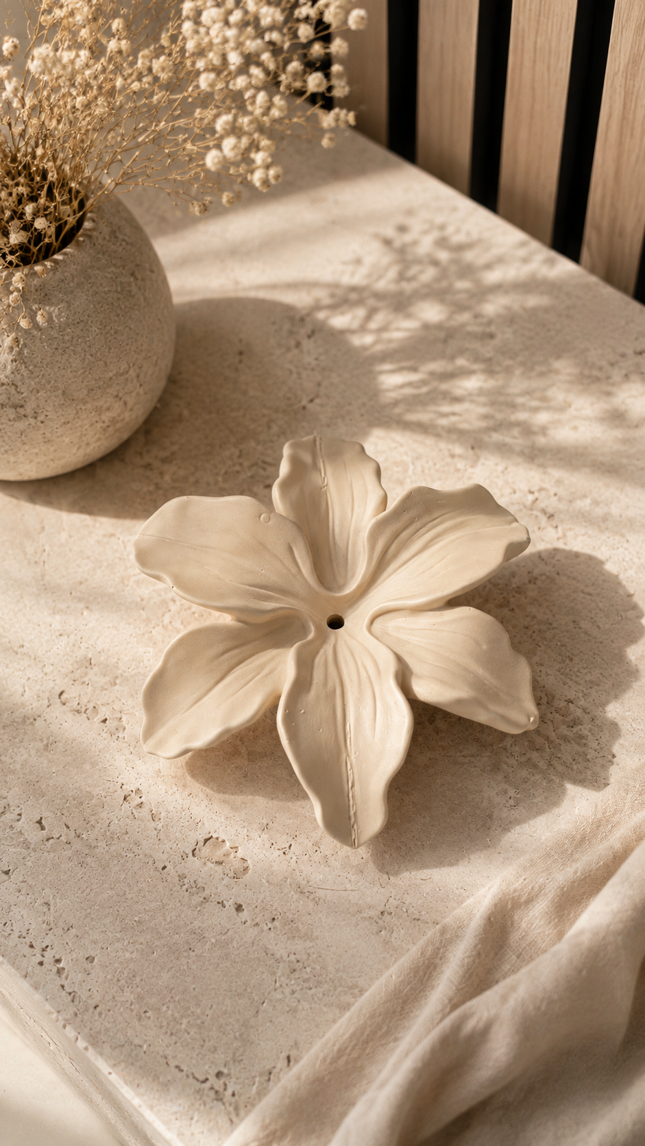 Fleur Lily Flower Incense Holder | Neutral Home Decor