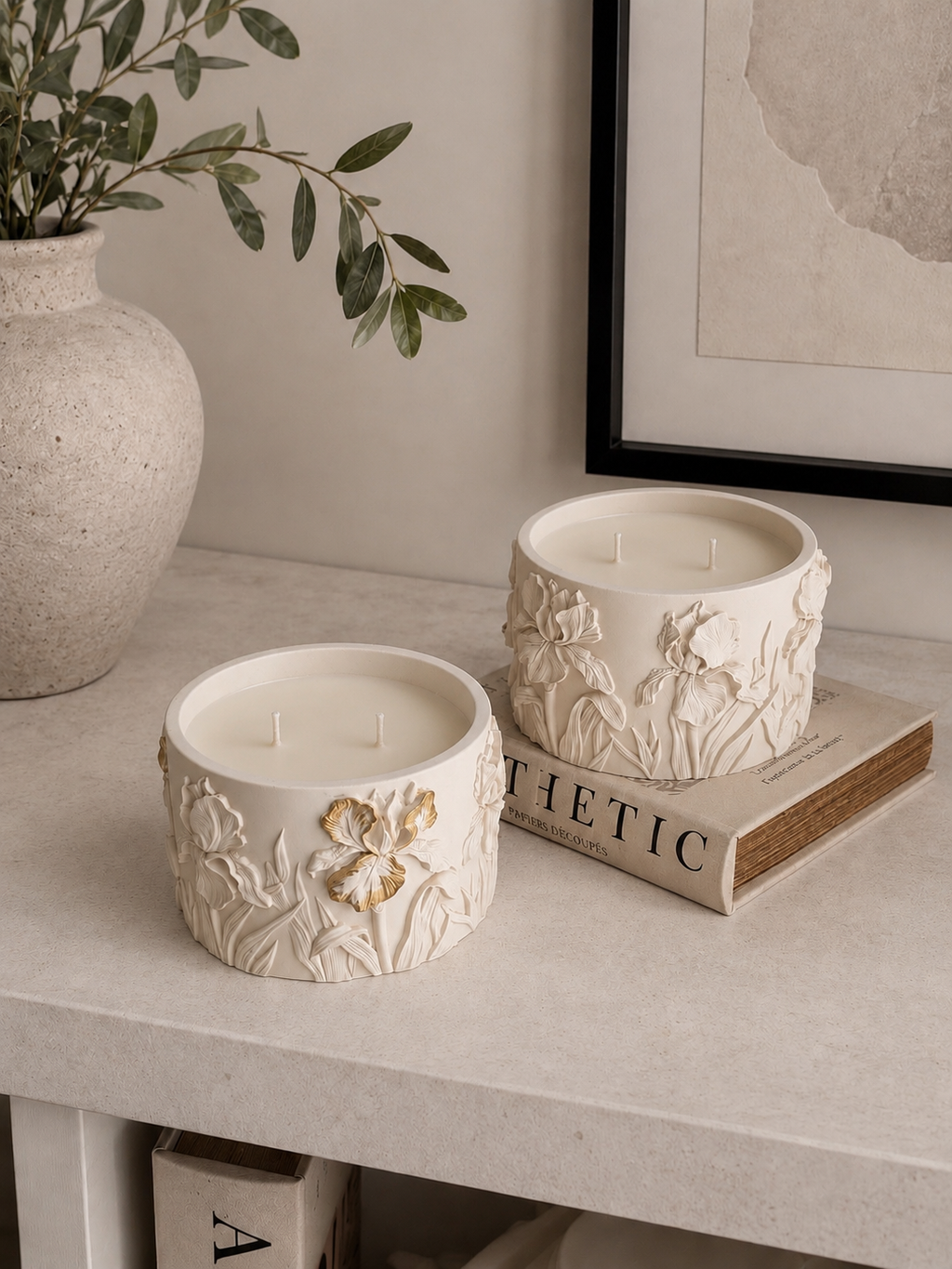Iris Floral Candle | Sculptural Botanical Home Decor