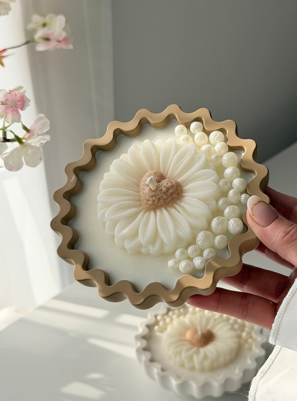 Daisy Pearl Flower Decorative Candle Candle