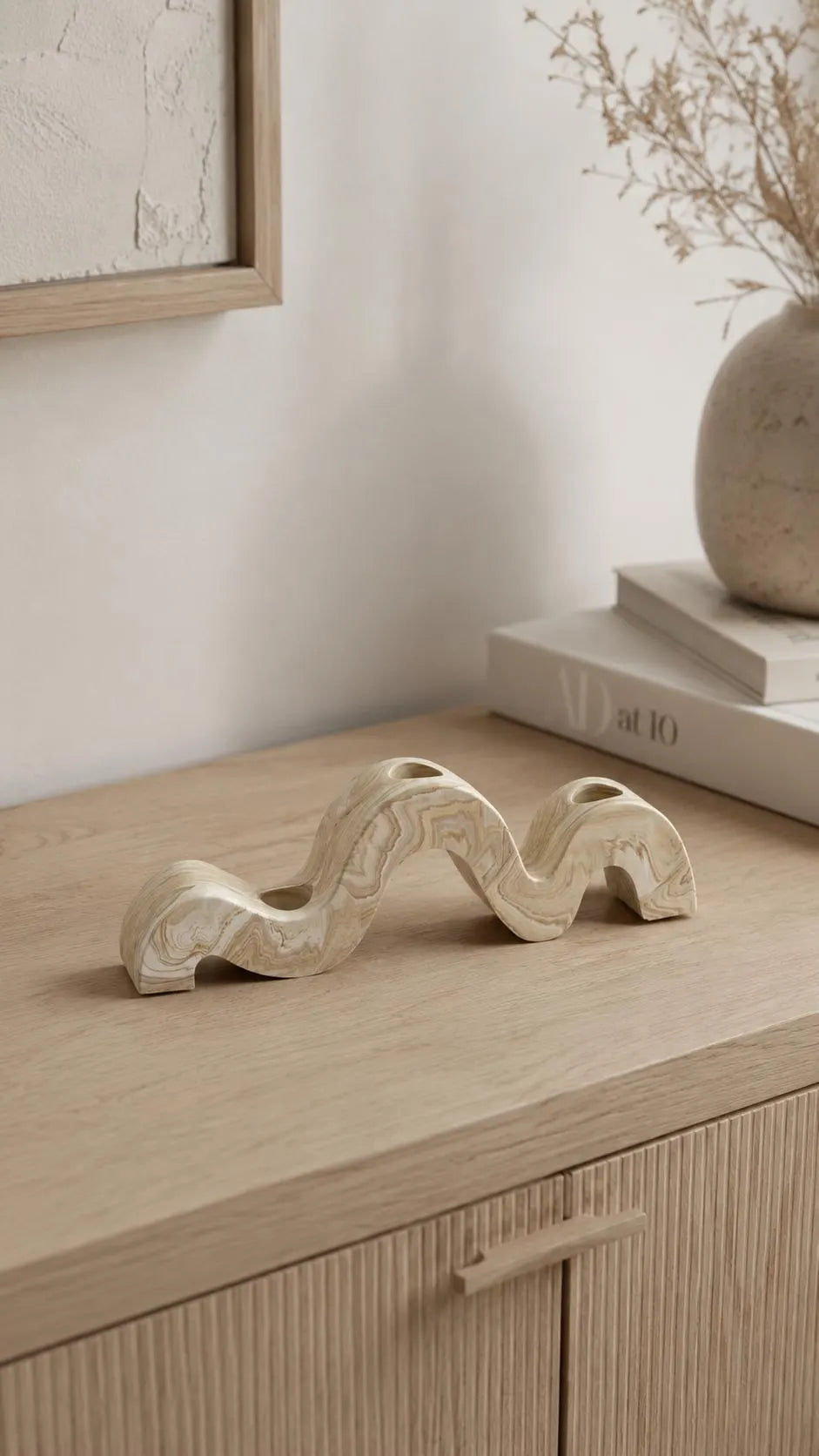 Wave Candle Holder | Sculptural Neutral Home Decor